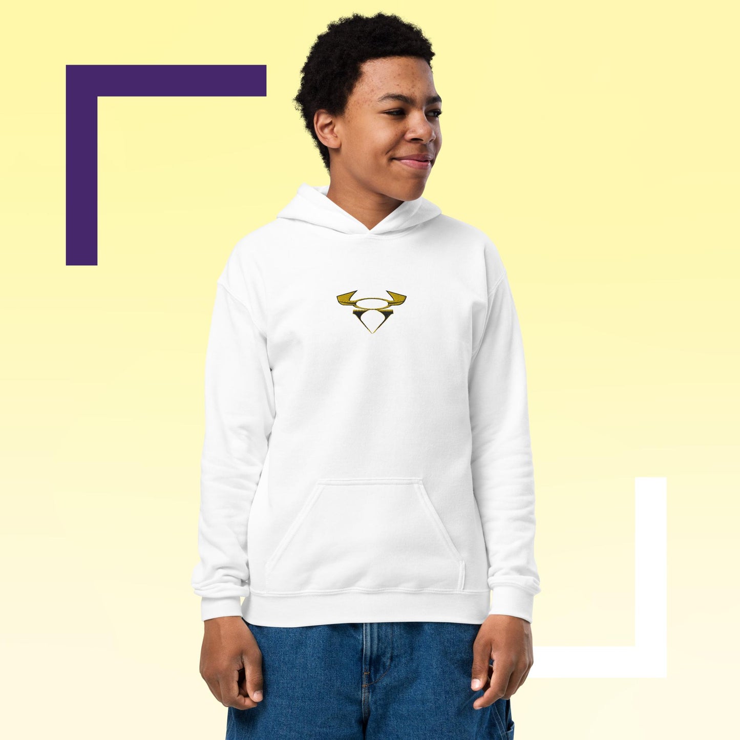 embroidered Ender1 Emblem Youth heavy blend hoodie