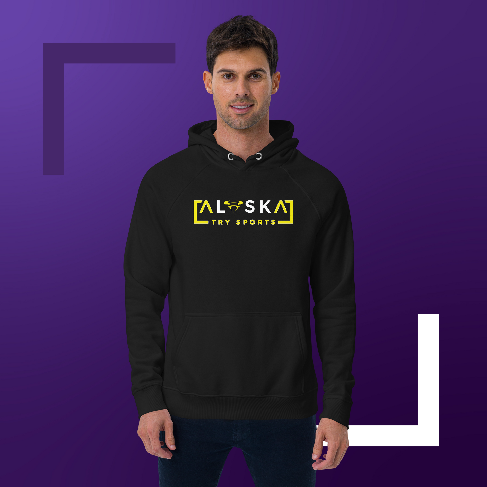 Unisex eco raglan hoodie – Alaska Try Sports